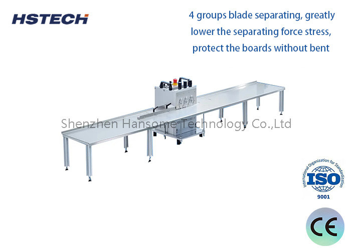 Máquina de separación de tiras de aluminio y fibra LED con 4 grupos de separador de cuchillas