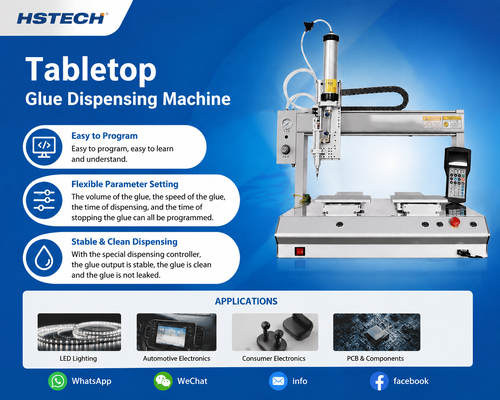 Últimos blogs de la empresa sobre New HS-D4221 Tabletop Potting Machine Released for PCB, Automotive & Consumer Electronics Precision Gluing