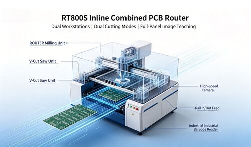 Últimos blogs de la empresa sobre Nuevo lanzamiento: RT800S Máquina de desinstalación de enlaces combinados en línea para enrutadores de PCB
