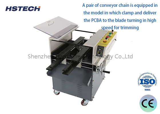Un buen precio. AC380V 8/10inch Blade 3600rpm Máquina automática de corte de plomo de PCB para PCB de 250 mm máximo en línea