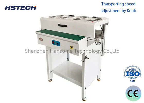 Un buen precio. Transportador de PCB de manivela manual de acero inoxidable con correa ESD y botón LED en línea