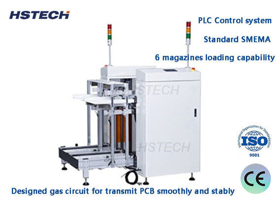 Un buen precio. Descargador de doble vía controlado por PLC con capacidad de carga de 6 cargadores para producción SMT en línea