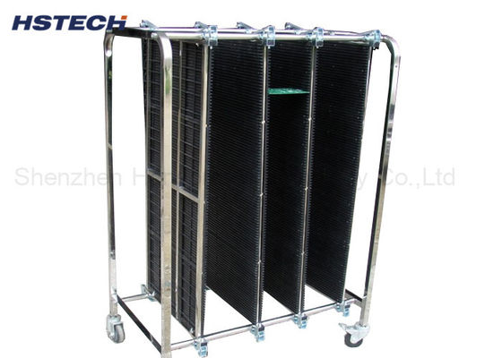 Un buen precio. Max 300pcs 4 ruedas de movimiento de almacenamiento de PCB Carro de rotación para la línea de montaje de PCB en línea