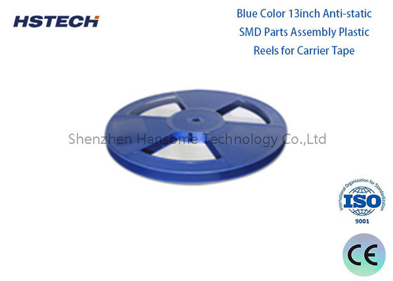 Reellas de plástico SMD azules de 13 pulgadas personalizables para luces LED y componentes electrónicos