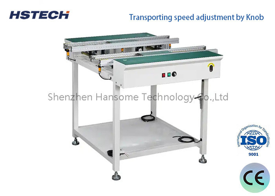 Un buen precio. Conveyor de transporte de PCB ajustable de ancho de manivela manual de acero inoxidable en línea