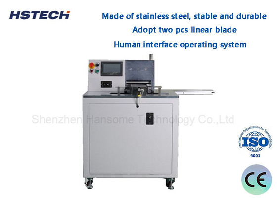 Un buen precio. Interfaz humana Sistema operativo de acero inoxidable Estable y duradero de guillotina automática PCB HS-A310 Despanelizador en línea