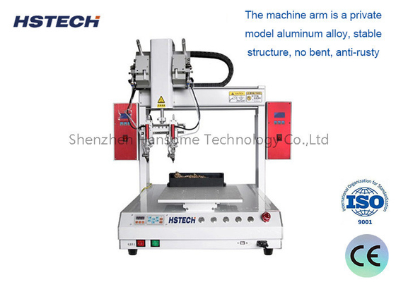 Un buen precio. Robot de soldadura automática de doble cabeza con rango de movimiento de 400 mm x 400 mm para ensamblaje de PCB en línea